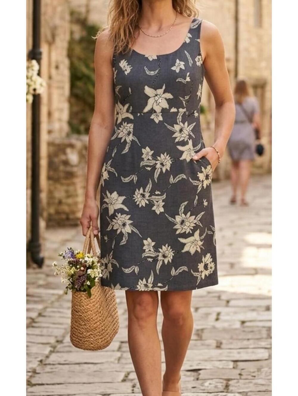 Vintage Tommy Bahama 100% Silk Tropical Floral Sheath Tank Dress Size 2 (XS)